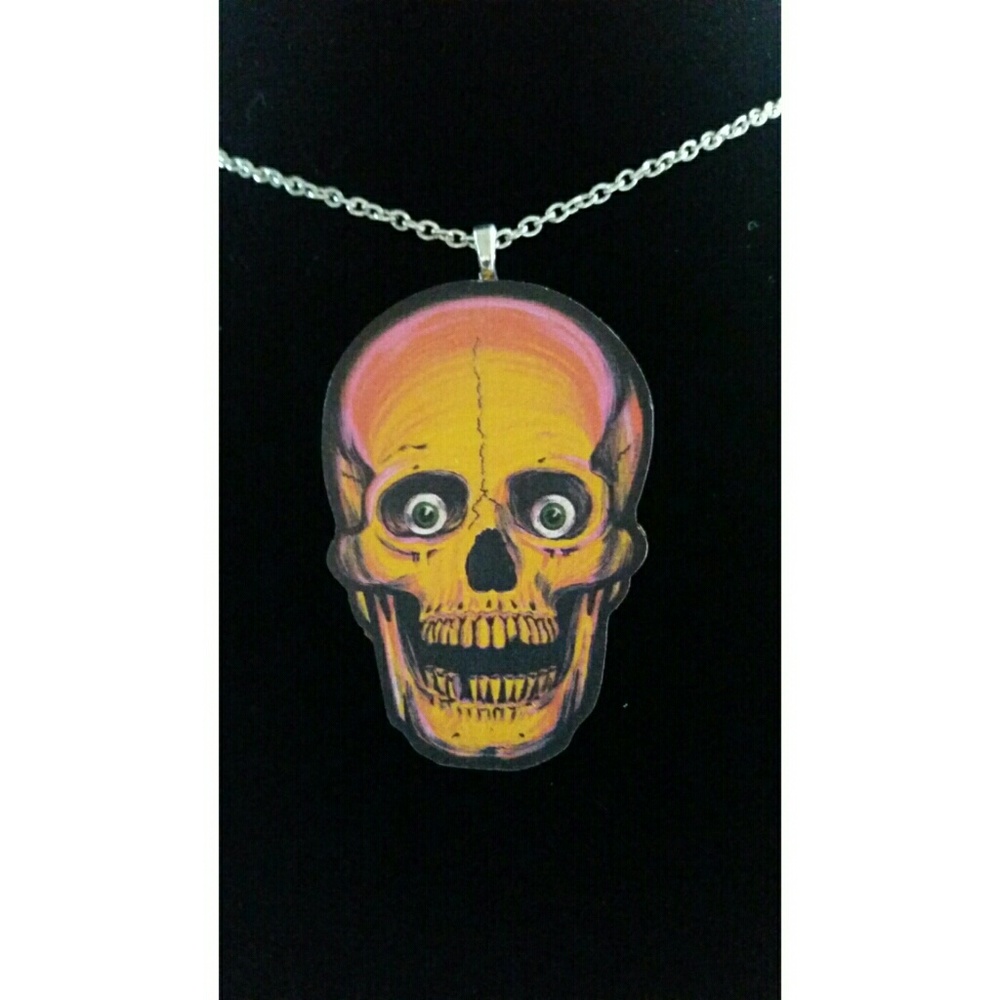 Handmade Neon Skull Necklace